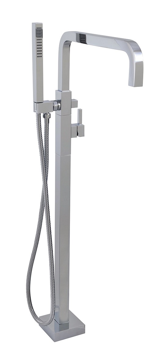 Floormount tub filler with handshower