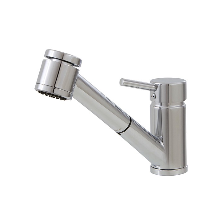 Pull-out dual steam mode kitchen faucet
