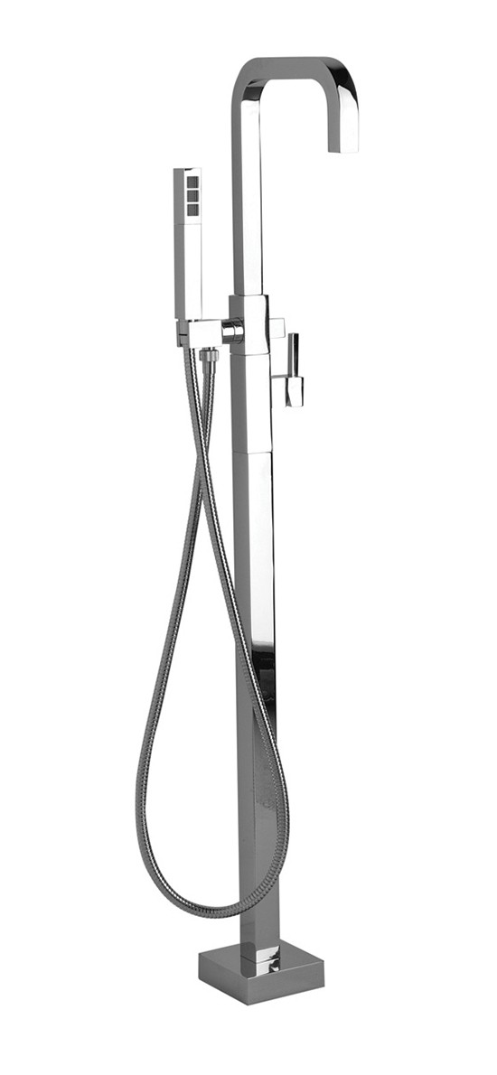 Floormount tub filler with handshower