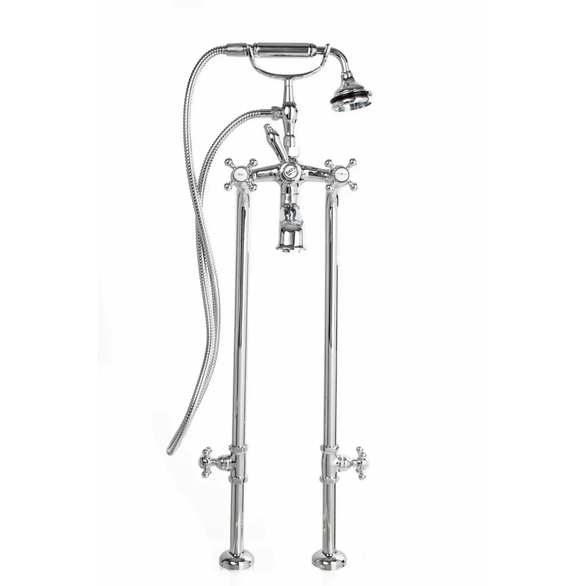 BACK DOWNLOAD SPECS FIND IN STORES ASK AN EXPERT Freestanding Tub Filler with Hand Shower and Stop Valves (Metal Handle) XL